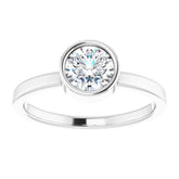 Platinum 6 mm Natural White Sapphire Ring